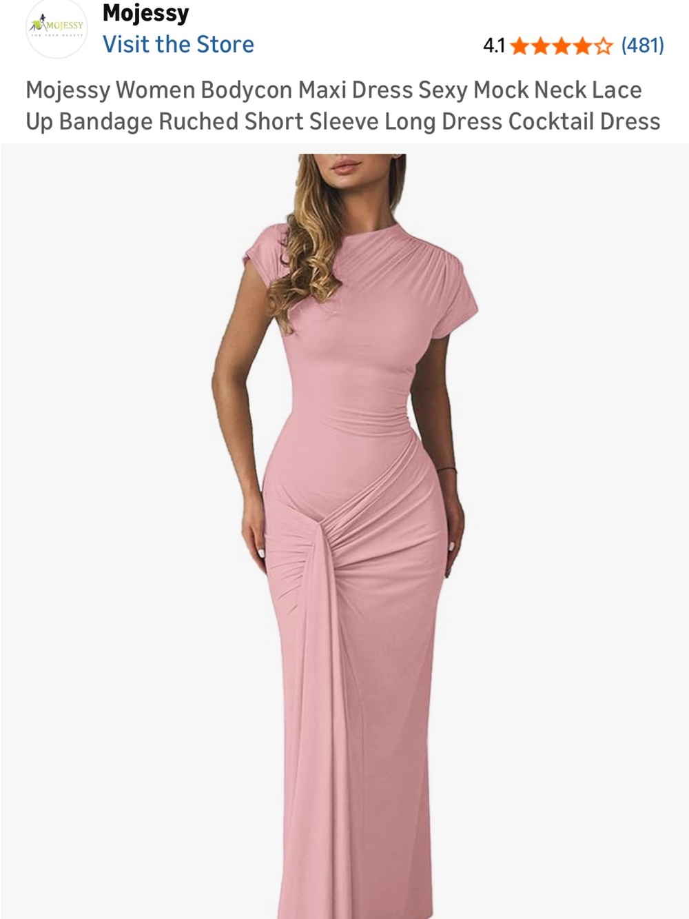 Pink Maxi Dress for Women from amazon seller Mojessy